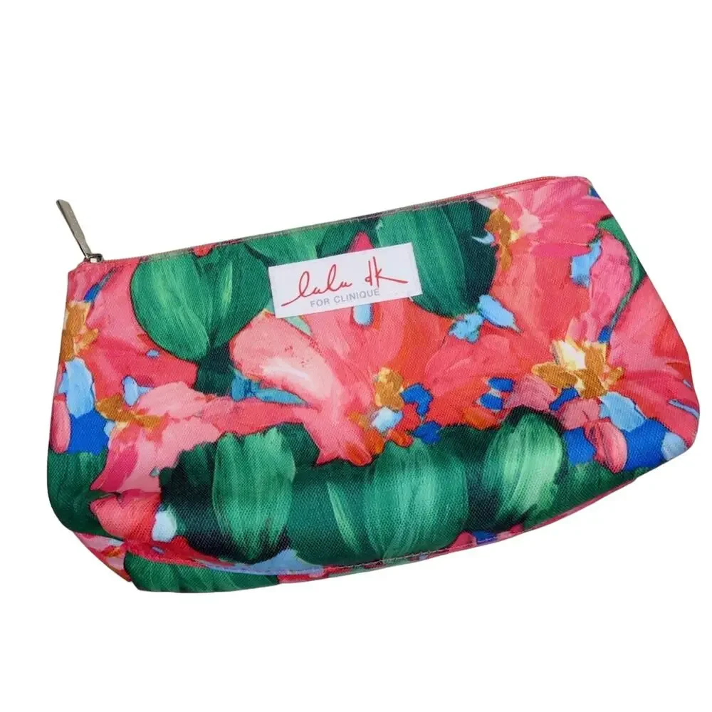 Clinique Floral Cosmetic Bag Makeup Bag - Picture 2 of 10